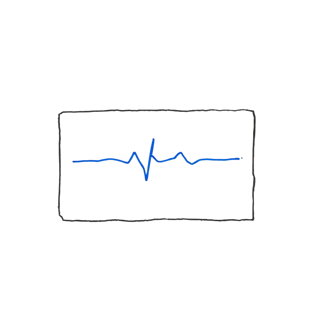 Dashboard heartbeat pulse — hand-drawn