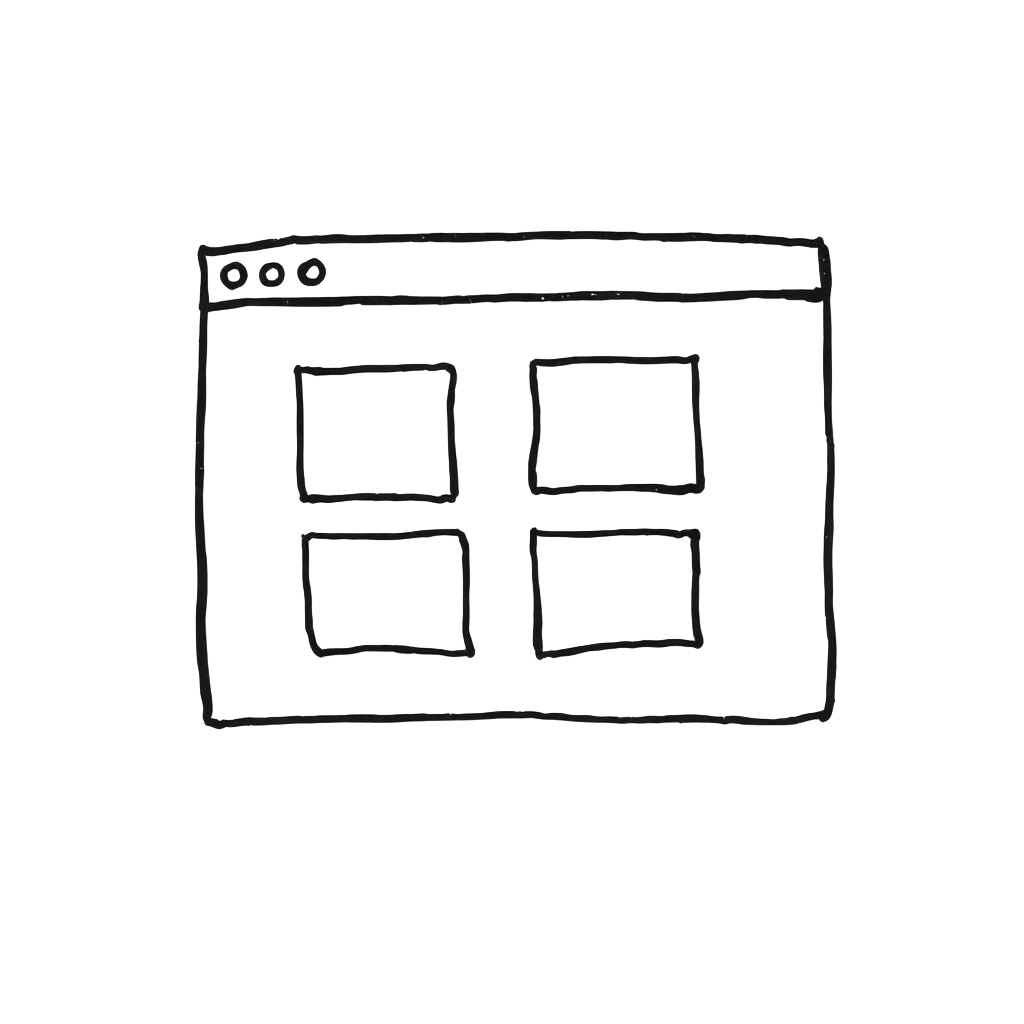 Doodle window with four panes